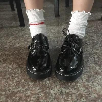 Giày ulzzang da bóng dây tròn có quai ngang Hàng quảng châu | BigBuy360 - bigbuy360.vn