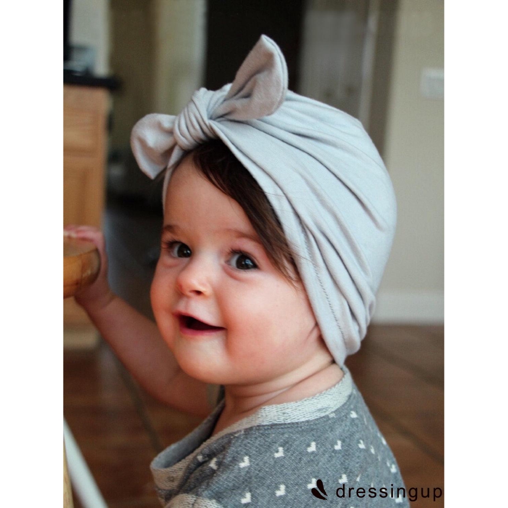 Mũ cotton thắt nơ xinh xắn cho trẻ sơ sinh