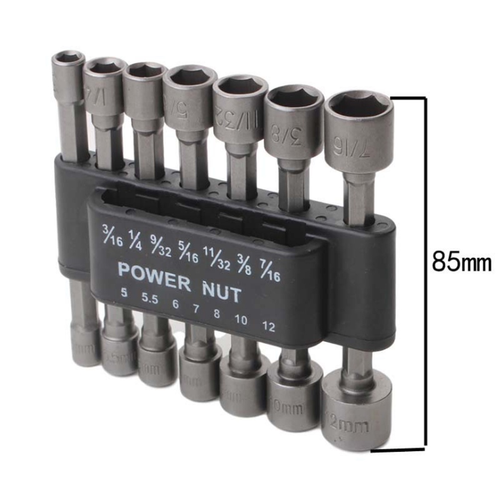 Set 9/14 đầu vặn ốc lục giác 1/4 inch cho tua vít điện