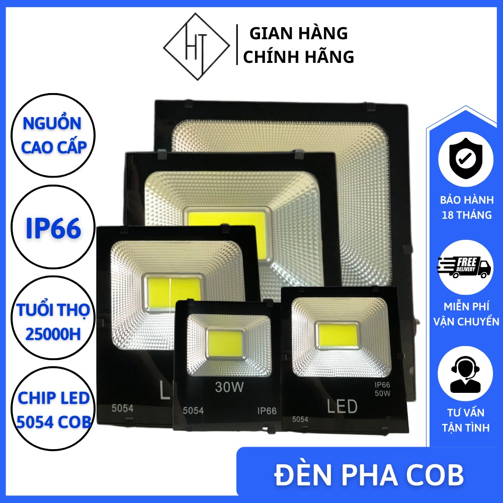 Đèn pha LED 30W 50W100W 150W 200W cao cấp ngoài trời sử dụng chip led đạt độ tin cậy cao chống thấm nước