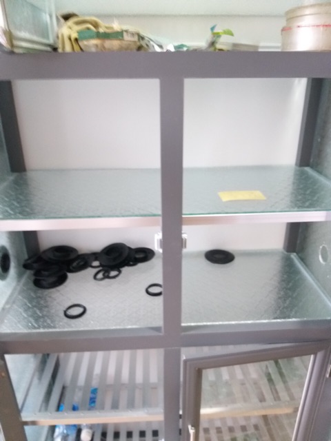Tủ chén bát cao cấp  nhôm màu xám ghi
