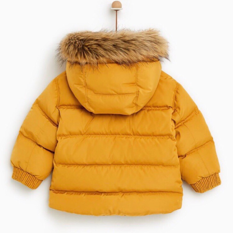 Áo phao parka Zara cổ lông có thể tháo rời 1-5Y