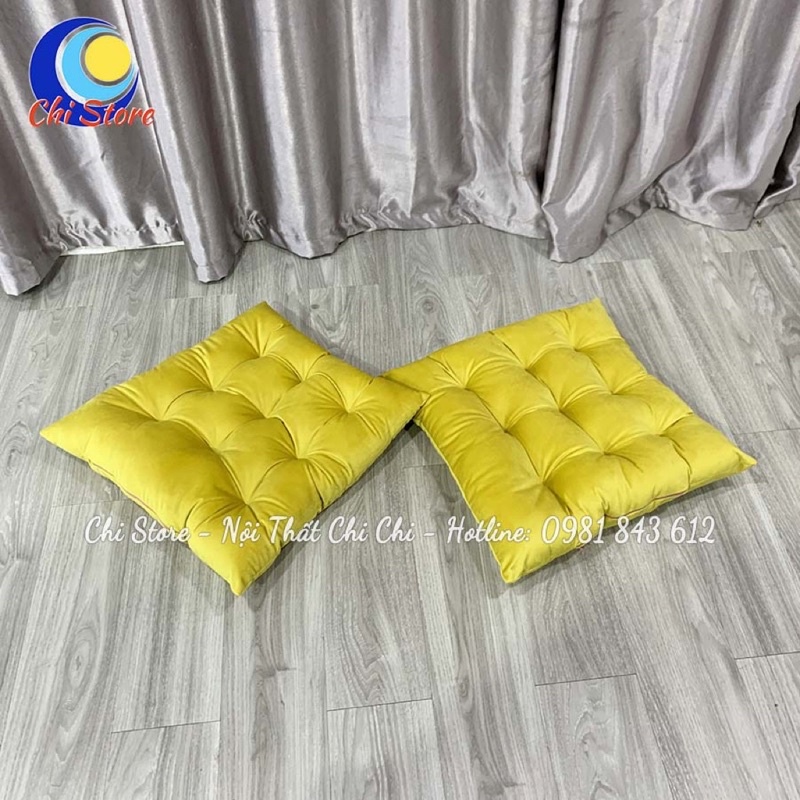 Đệm Ngồi Bệt Vuông 45x45cm, Nệm Ngồi Ghế Vải Nhung Cao Cấp SẴN HÀNG