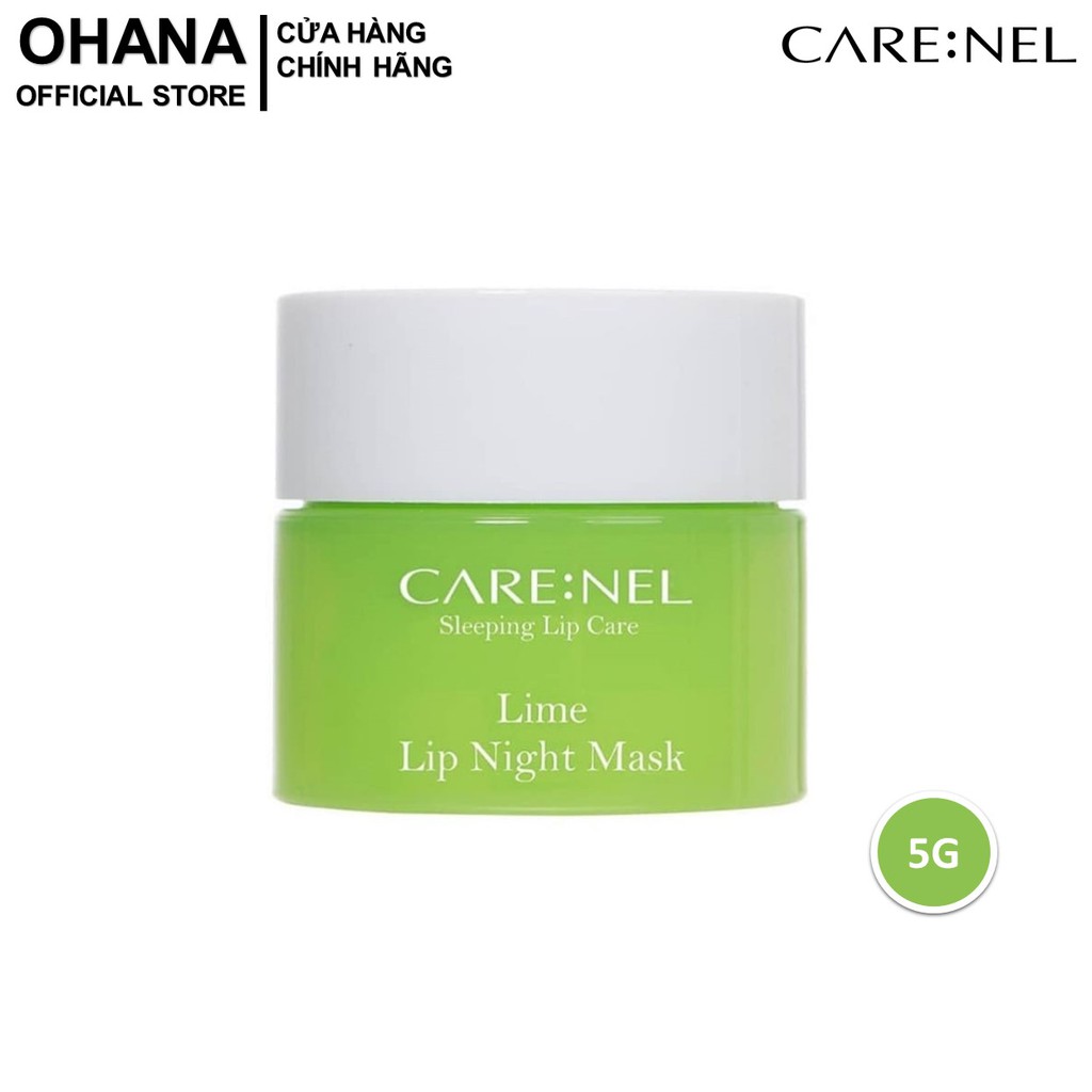 Mặt Nạ Ngủ Môi Dưỡng Ẩm, Tẩy Tế Bào Chết Môi Hương Chanh Care:nel Lime Lip Night Mask 5g - Xanh Lá