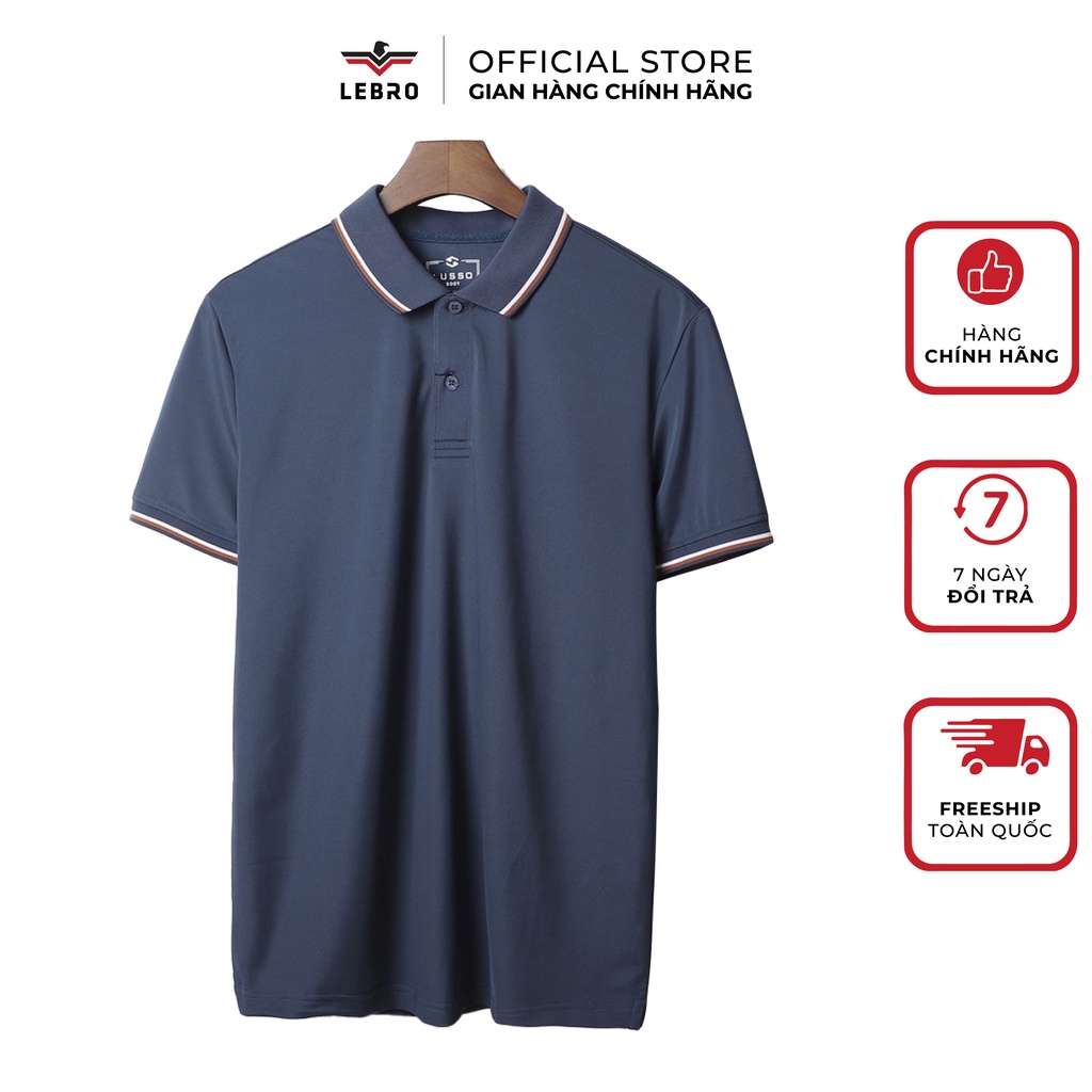 Áo Phông Nam Polo Có Cổ Ngắn Tay Vải Cá Sấu Cotton Cao Cấp LUSSO LEBRO-721A