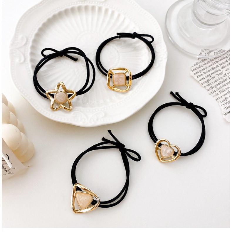 Dây Cột Tóc Mặt Hình Ngôi Sao / Trái Tim Bằng Nhựa Resin Thanh Lịch Cho Nữ