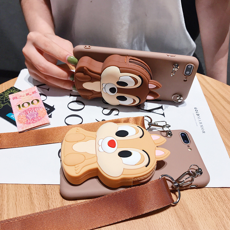 Ốp điện thoại mềm dạng ví có khóa kéo hình sóc samsung s20 plus ultra A51 A71 A10 A20 A30 A50 A50S A30S A70 A10S A20S