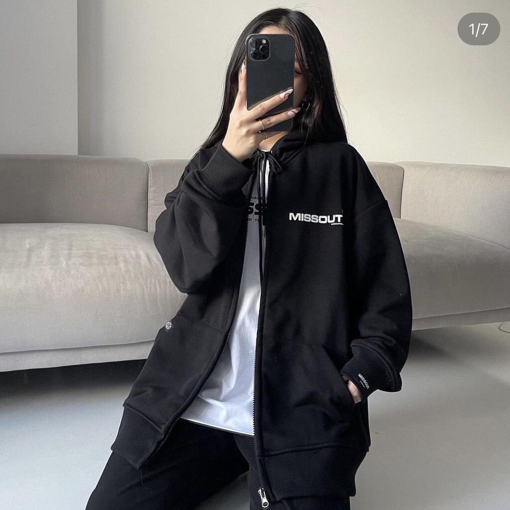 Áo Khoác Hoodie Zip MISOUT Mũ Trùm Unisex Chất Vải Nỉ Hàng Có Sẵn