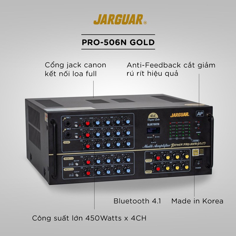 Amply Jarguar Pro 506N Gold AF [Hàng nhập khẩu Hàn Quốc chính hãng Nhật Hoàng phân phối] Bảo hành 3 Năm