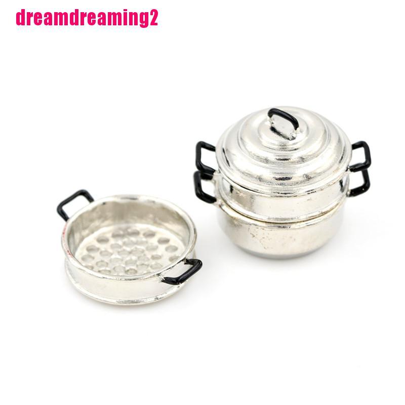 Mô Hình Nồi Hấp 3 Tầng Trang Trí Nhà Búp Bê Tỉ Lệ 1 / 12