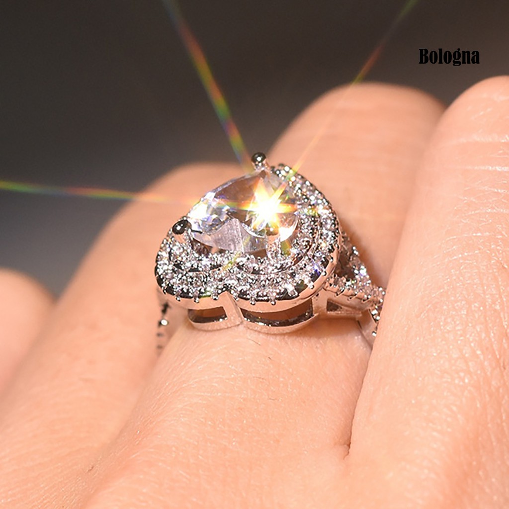 Nhẫn HợP Kim ĐíNh Đá HìNh Tim ThờI Trang