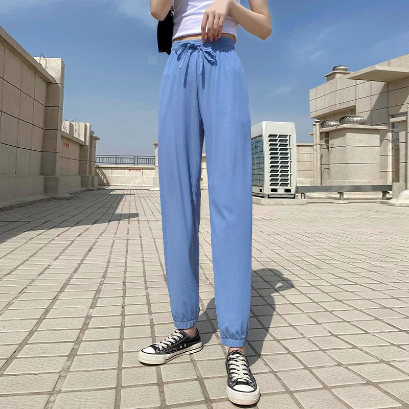 Quần Harem Vải Lụa Lạnh Mỏng Ống Dài Rộng Phong Cách Hàn Quốc Thời Trang Mùa Hè Dành Cho Nữ 2021 | BigBuy360 - bigbuy360.vn
