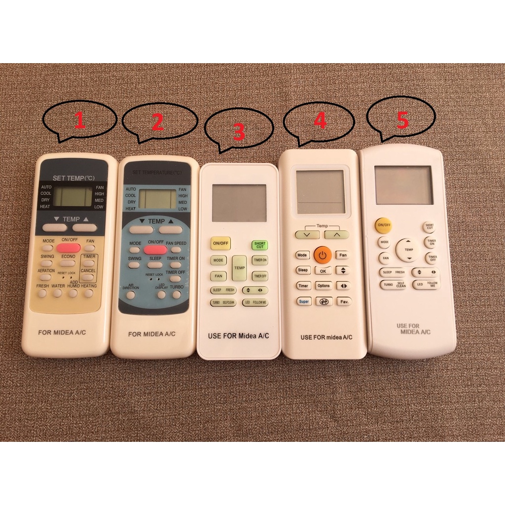 Remote Điều Khiển điều hòa Midea tất cả các loại,remote điều hòa Midea,Khiển từ xa máy lạnh Midea