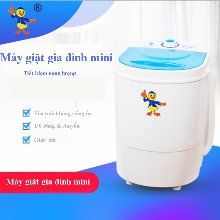 Máy giặtmini cao cấp Máy giặt vắt quần áo gia dụng Giá rẻ đặc biệt phù hợp dành cho học sinh sinhviên-Hạn bảo hành3tháng