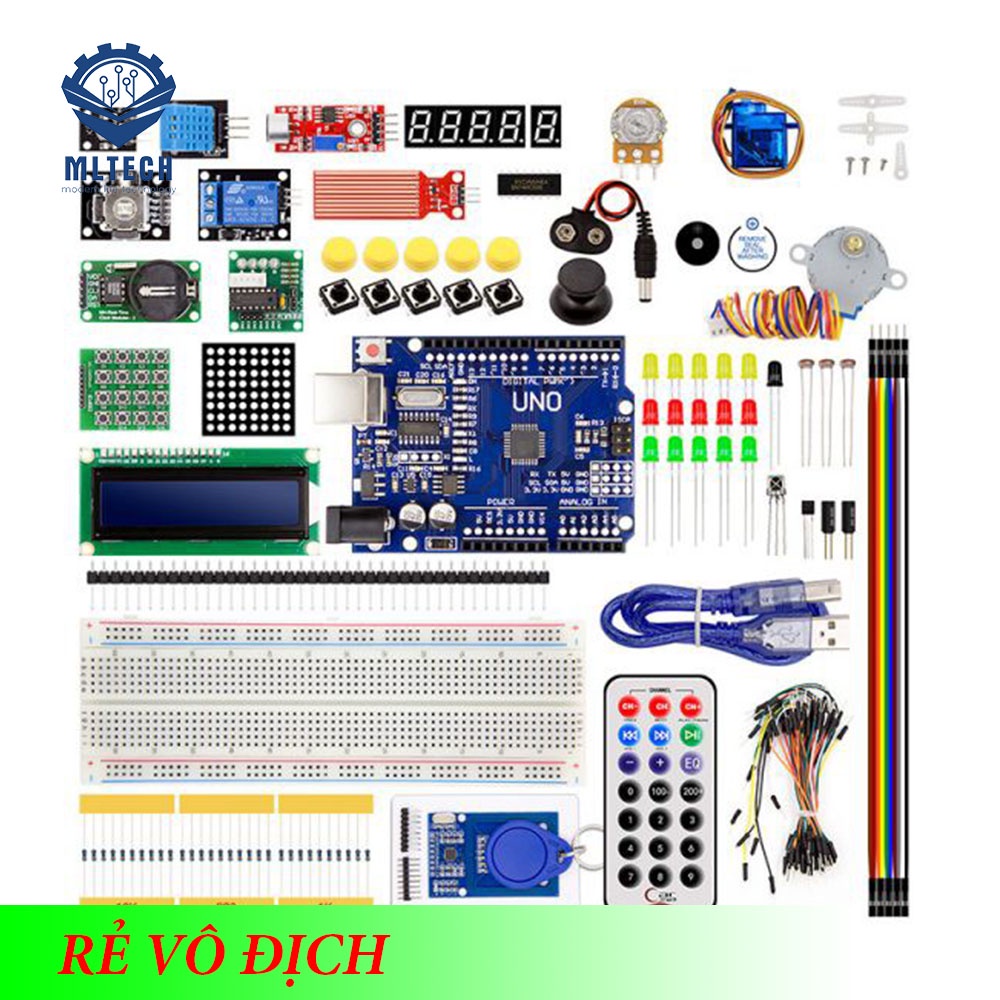 Bộ Kít Học Tập Arduino UNO R3 Cơ Bản dành cho các bạn sinh viên nghiên cứu học tập về điện tử và điều khiển