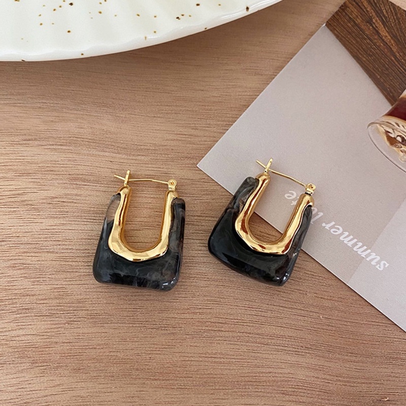 Khuyên Tai Hình Chữ U Bằng Nhựa Hợp Kim Thời Trang Cho Nữ