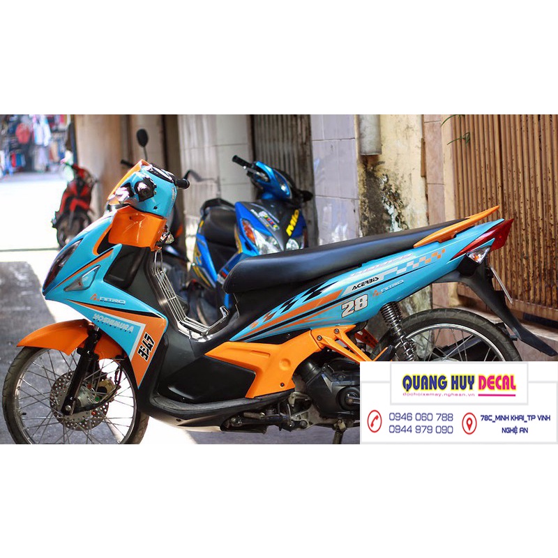 Tem trùm Nouvo LX cam xanh - Độ dán team trùm decal xe máy Nouvo LX xam xanh - Team trùm decal xe máy Nouvo rẻ đẹp và ch