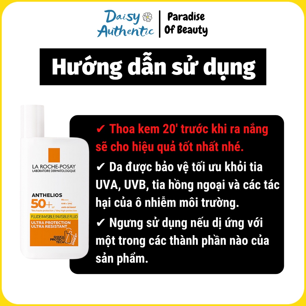 Kem Chống Nắng La Roche-Posay Anthelios FLUIDE INVISIBLE SPF50+ Thế Hệ Mới