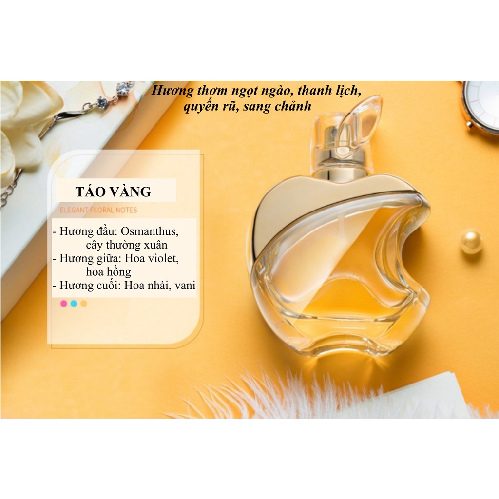 Nước hoa nữ thơm lâu hình quả táo hương thơm dịu nhẹ, ngọt ngào nữ tính, giữ mùi lâu, dạng xịt toàn thân 30ml PN021