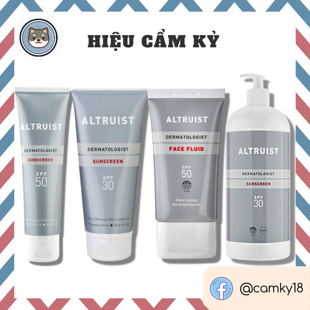 Kem chống nắng cho da nhạy cảm Altruist Dermatologist Sunscreen SPF30 - SPF 50 50ml | 100ml | 200ml | 1000ml