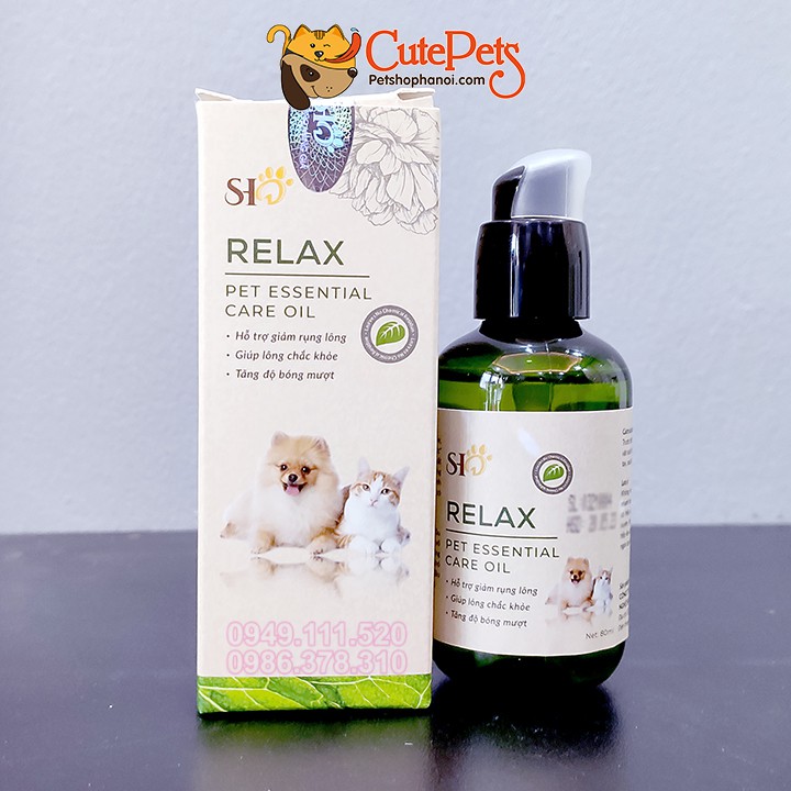 Tinh dầu dưỡng lông cho chó mèo Relax Pet Essential 80ml Hương nước hoa Pháp - CutePets