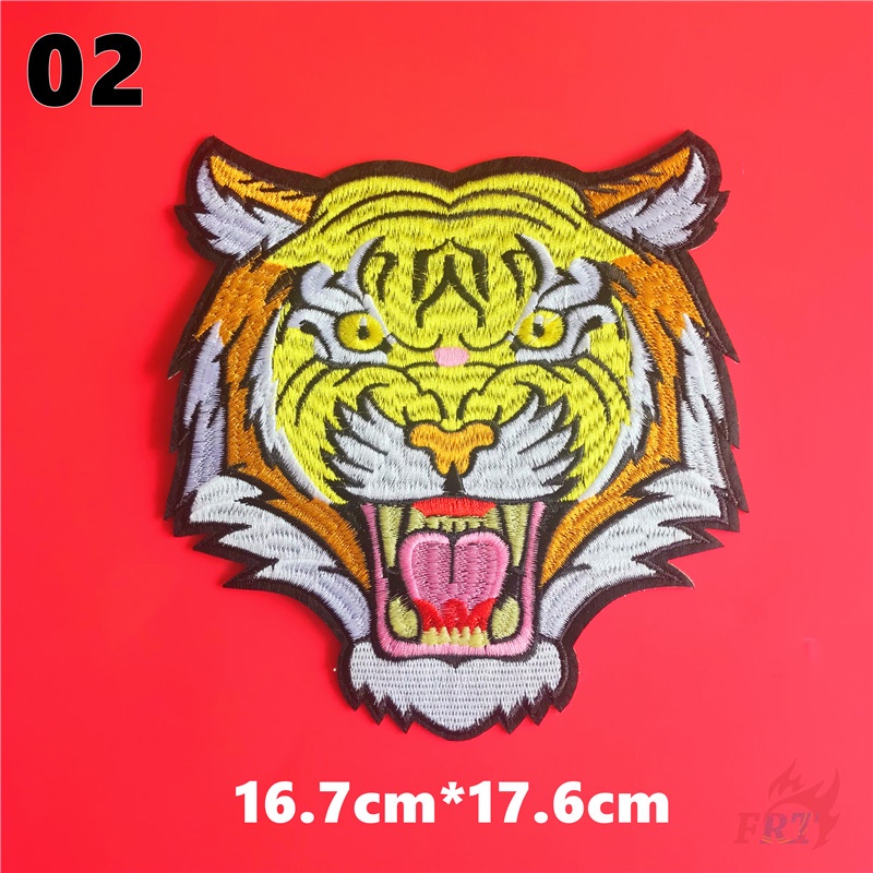 ☸ Miếng Vá Bằng Sắt Hình Đầu Hổ Cá Tính ☸ 1 Miếng Vá Ủi Quần Áo Hình Quái Vật (M - 16.7CM * 17.6CM)
