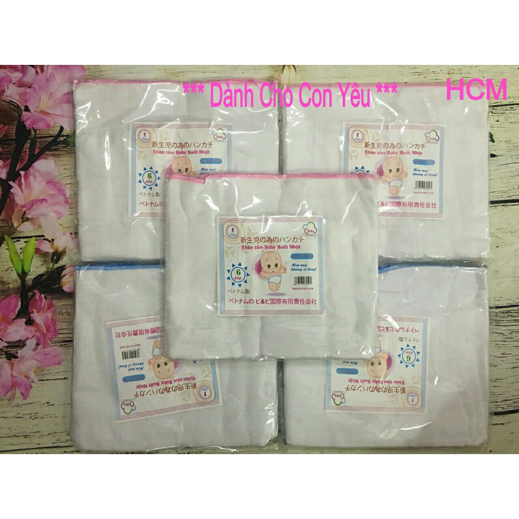Khăn tắm xuất nhật 6 lớp cho bé