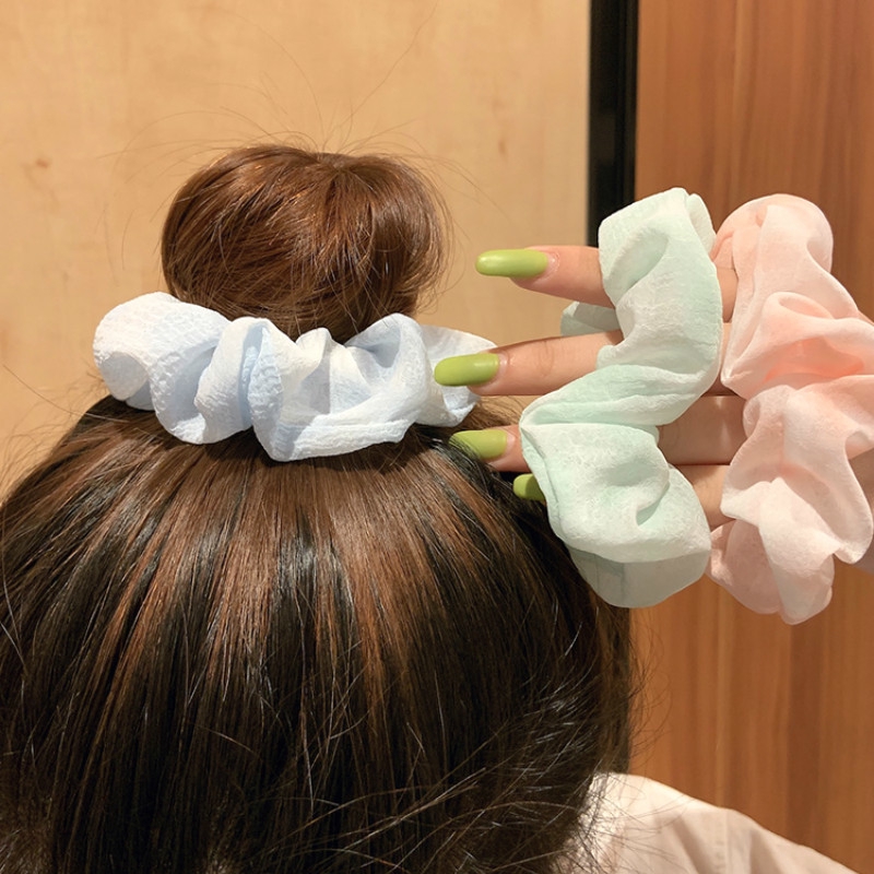 Dây Buộc Tóc Scrunchies Phong Cách Hàn Quốc Dễ Thương Cho Nữ