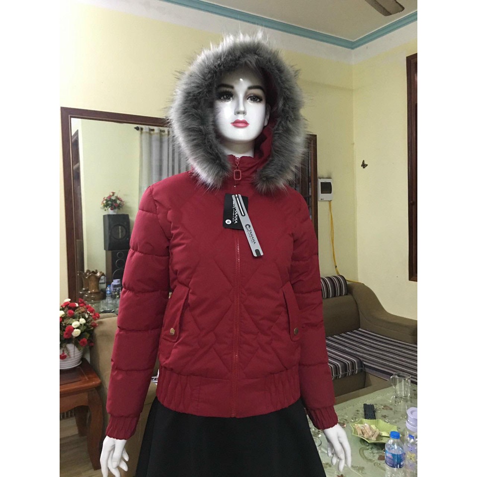 áo khoác phao nữ mũ lông dáng gọn hàng quảng châu siêu đẹp