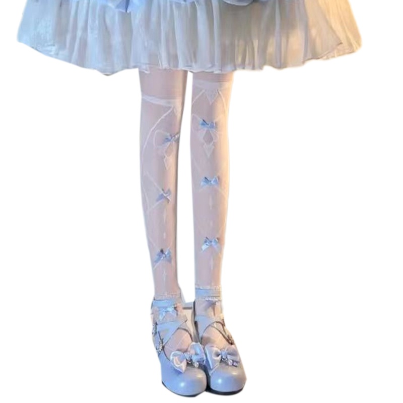 Xixi Vớ Dài Qua Gối Đính Nơ Phong Cách Lolita 3D