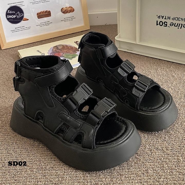 [Hàng Sẵn] [Ảnh Thật] [Freeship] Giày Sandal Nữ Đế Bánh Mì Đi Học Đi Chơi - SD02