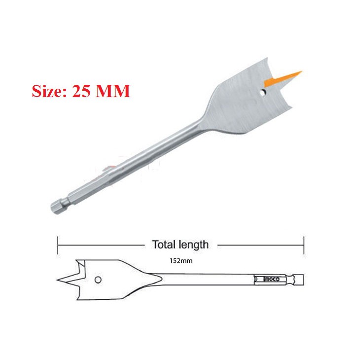 MŨI KHOAN GỖ ĐẦU DẸP INGCO DBW2212501