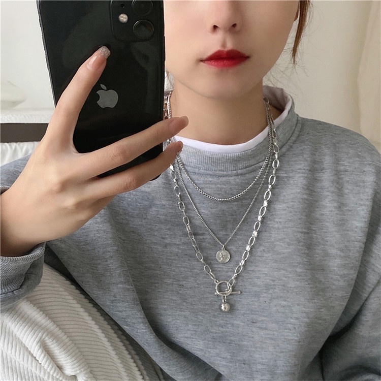 Vòng cổ Nhiều Lớp Phong Cách hip hop Mới