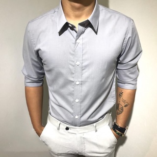 Áo sơ mi nam dài tay kiểu hàn quốc công sở đẹp Ghi Xám LSM0011