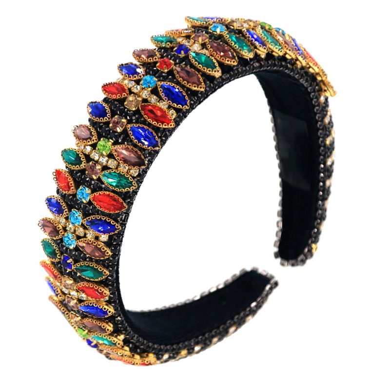 Băng Đô Đính Đá Nhiều Màu Sắc Phong Cách Baroque