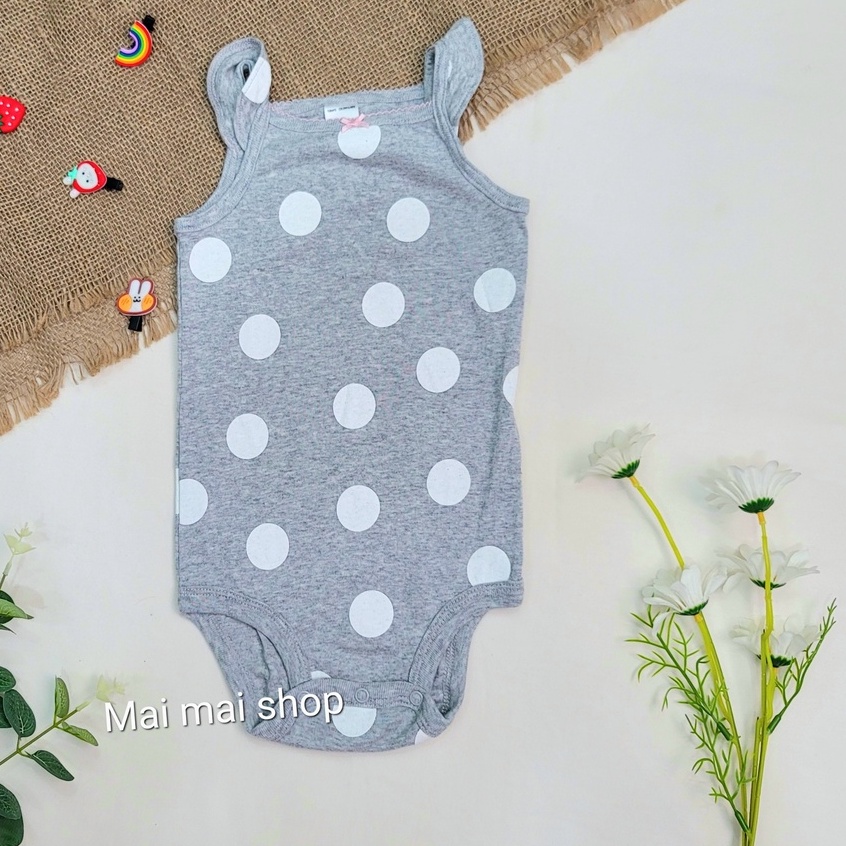 (Chọn màu-sz 3-6M) Body chíp 2 DÂY, BA LỖ xuất dư cho bé gái- Bodysuit, bộ đồ liền thân, áo liền quần Chất cotton mát