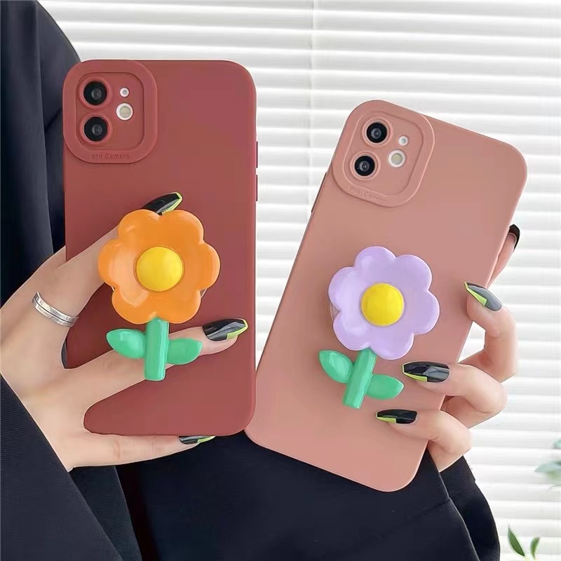 Ốp Điện Thoại Có Vòng Đỡ Hình Hoa 3D Cho Samsung Galaxy A11 A12 A20 A30 A50 A51 A71 A72 A52 A22 4G 5G A10S A20S A02 A03S A21S