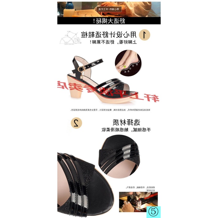 Giày Sandal Cao Gót Vừa Chống Nước Size Lớn 42 Kiểu Mới Mùa Hè Cho Nữ Trung Niên 2022