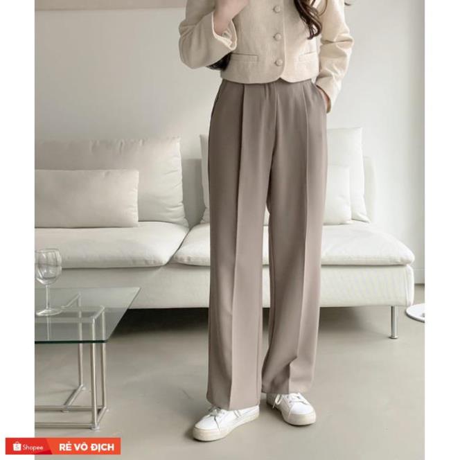 Quần vải slacks Hàn Quốc basic chọn size theo chiều cao và vòng eo
