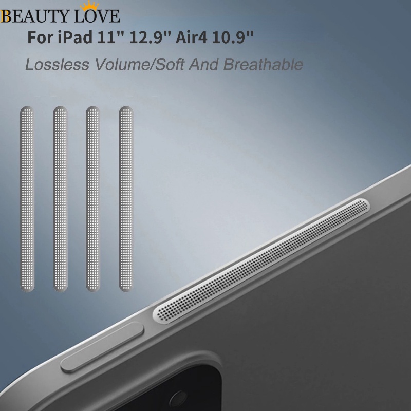 Bộ 4 Miếng Dán Lưới Kim Loại Chống Bụi Chống Nước Thông Dụng Bảo Vệ Cho Loa IPad 11 &quot;12.9&quot; Air4 10.9 &quot;