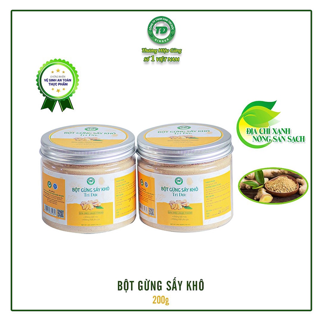 Bột Gừng Sấy Khô Trí Đức - 200gr ( hũ 500ml)