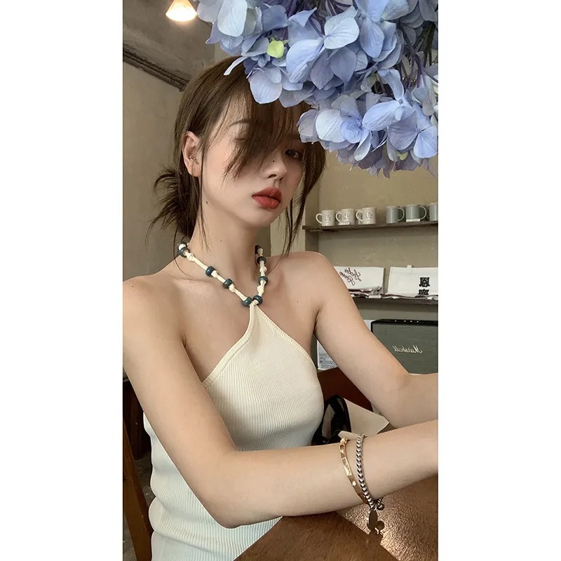 Áo Cổ Yếm Không Tay Thời Trang Mùa Hè Quyến Rũ Cho Nữ