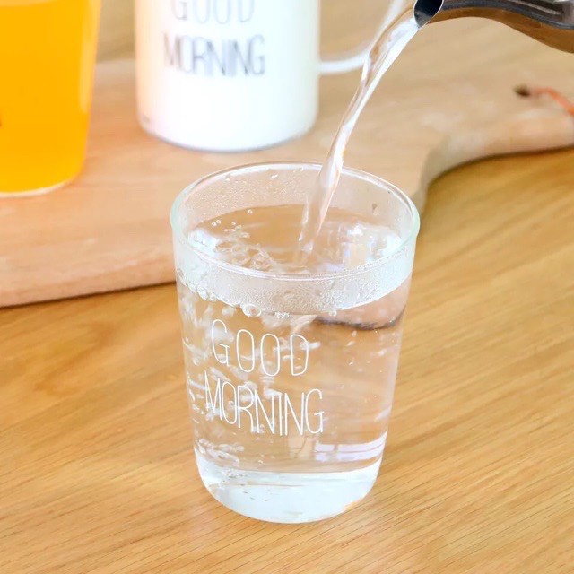 Cốc Thủy Tinh In Chữ Good Morning Ly Thuỷ Tinh MinHome 380ml Đón Chào Ngày Mới Thủy Tinh Cao Cấp