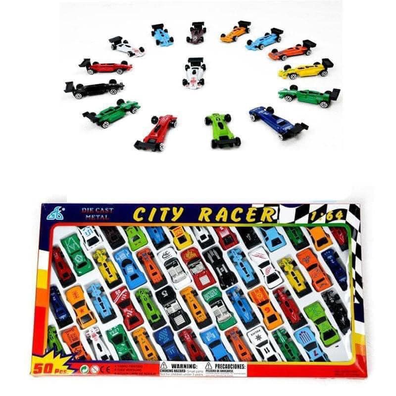 Set 50 ô tô sắt nhiều mẫu cho bé