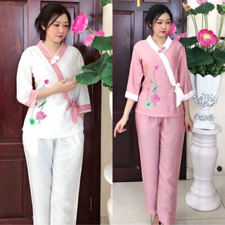 Đồ Lam Đi Chùa Cho Bé # Xéo Nơ Lụa Mát