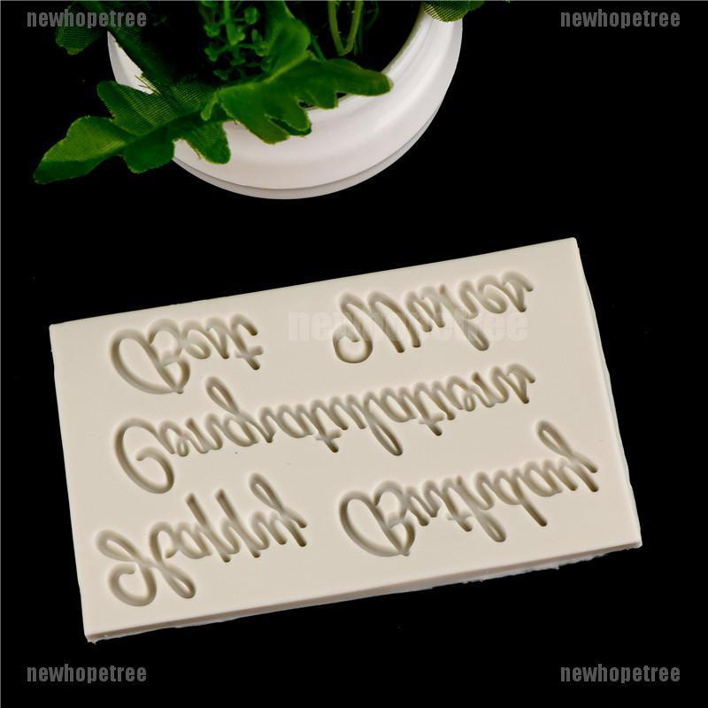 Khuôn silicone làm bánh dòng chữ chúc mừng sinh nhật ngộ nghĩnh đáng yêu