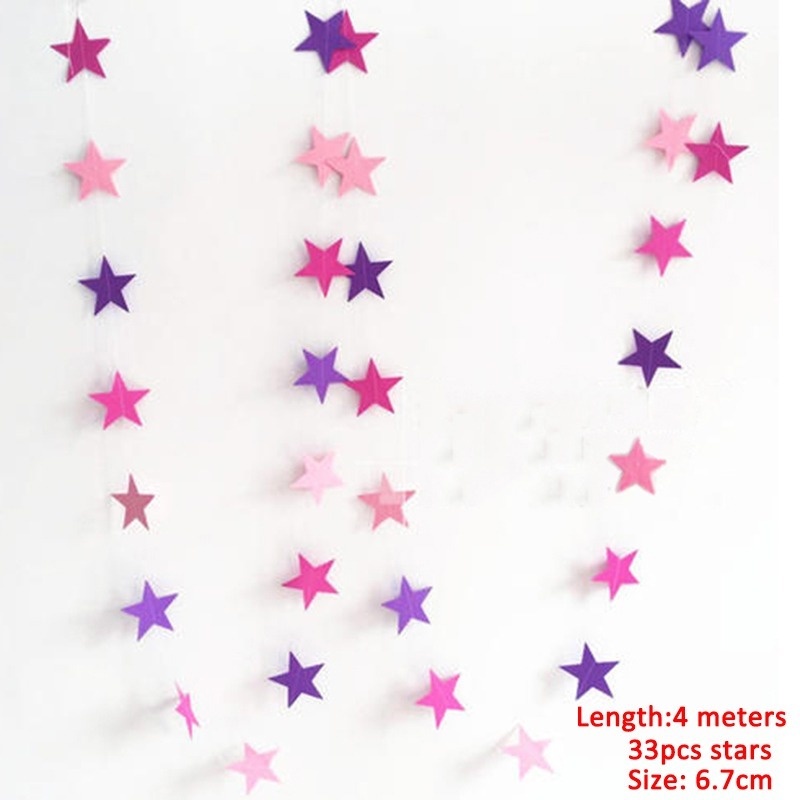 1 Dải Băng Rôn Hình Ngôi Sao Bằng Giấy Màu Đồng Treo Tường Trang Trí Phòng Ngủ / Sinh Nhật / Tiệc Giáng Sinh