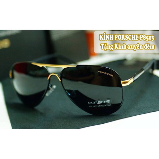 Kính mắt posche P8530 TẶNG kính xuyên đêm