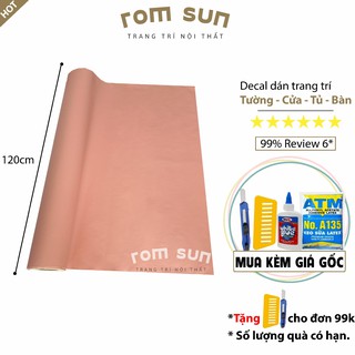 Giấy dán tường trơn hồng khổ 60cm 1m2 Decal một màu phòng ngủ - Decal dán tường hàn quốc sẵn keo