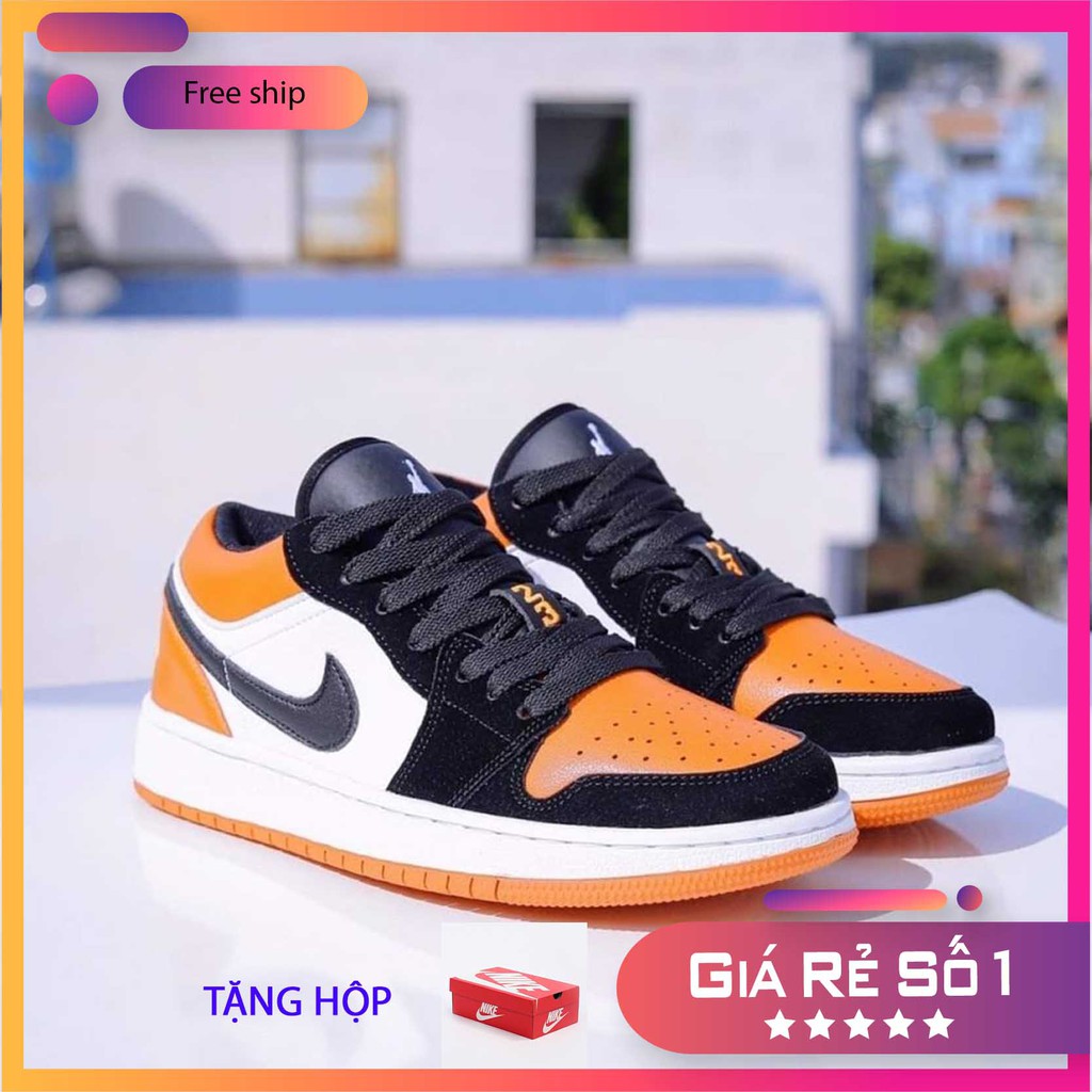 Giày  JD 1 màu cam đen thấp cổ nam nữ full box bill, giày jordan thời trang giá giẻ jd vietmaw86 | BigBuy360 - bigbuy360.vn